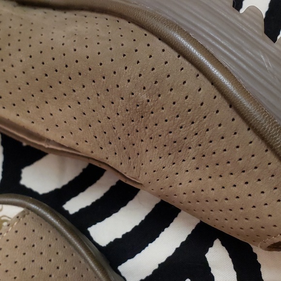 Fly London Peep Toe Leather Sling Back Wedges Tan Sz 40 - Picture 5 of 7